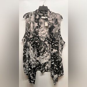 Avenue floral print sleeveless cardigan